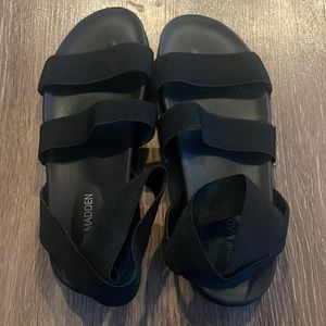 Steve Madden Black Strappy Slide Sandals